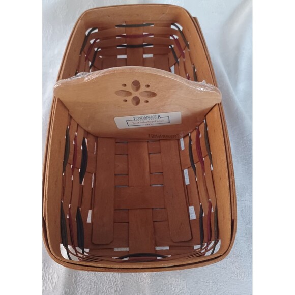 MIXED LOT LONGABERGER WOVEN TRADITIONS BREAD BASKET WARM BRICK SINGLE DIVIDER - Picture 2 of 14